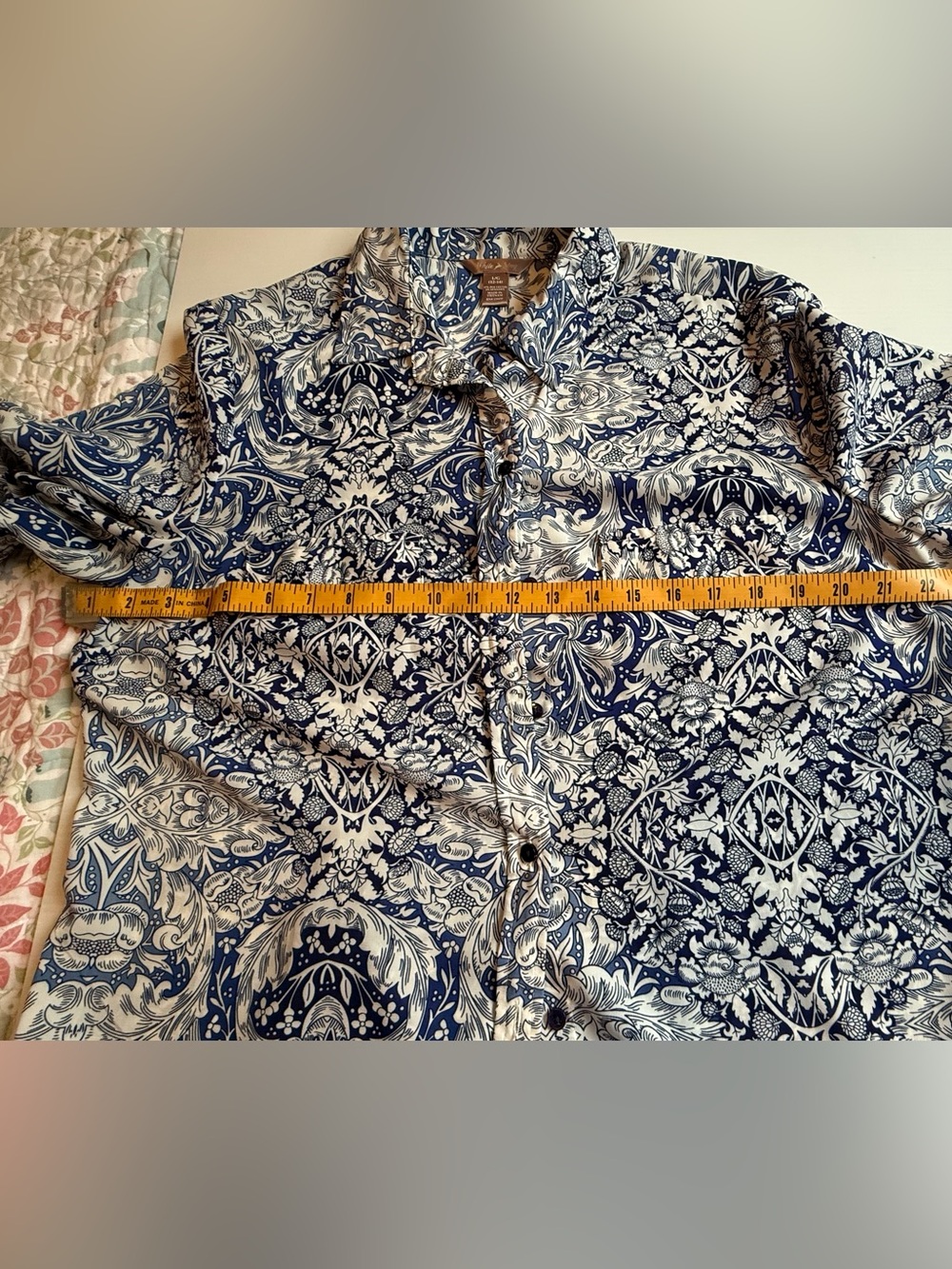 White Stag Blue and White Paisley Floral Blouse - Picture 6 of 8